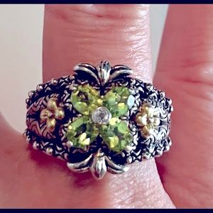 Barbara Bixby Peridot 925/18k gold ring